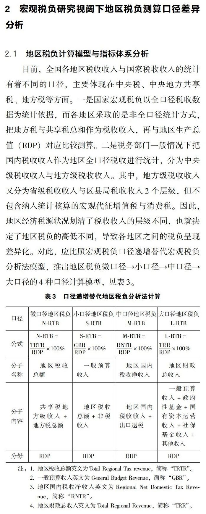 宏观税负与地区税负测算口径差异与指标体系应用研究