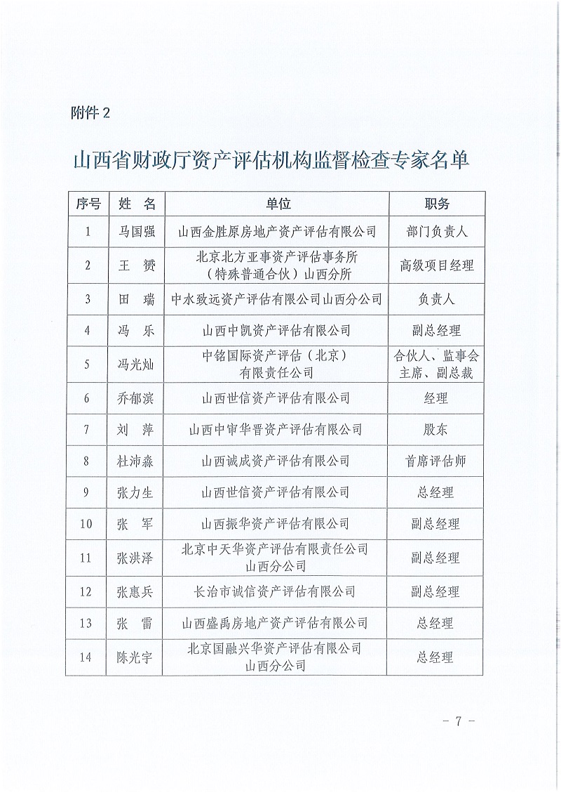 山西聘任中介机构监督检查专家 山西聘任中介机构监督检查专家